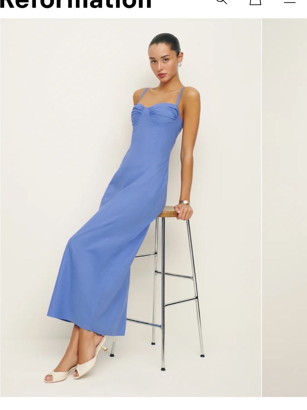 Reformation Stormi Dress Blue - Size 4